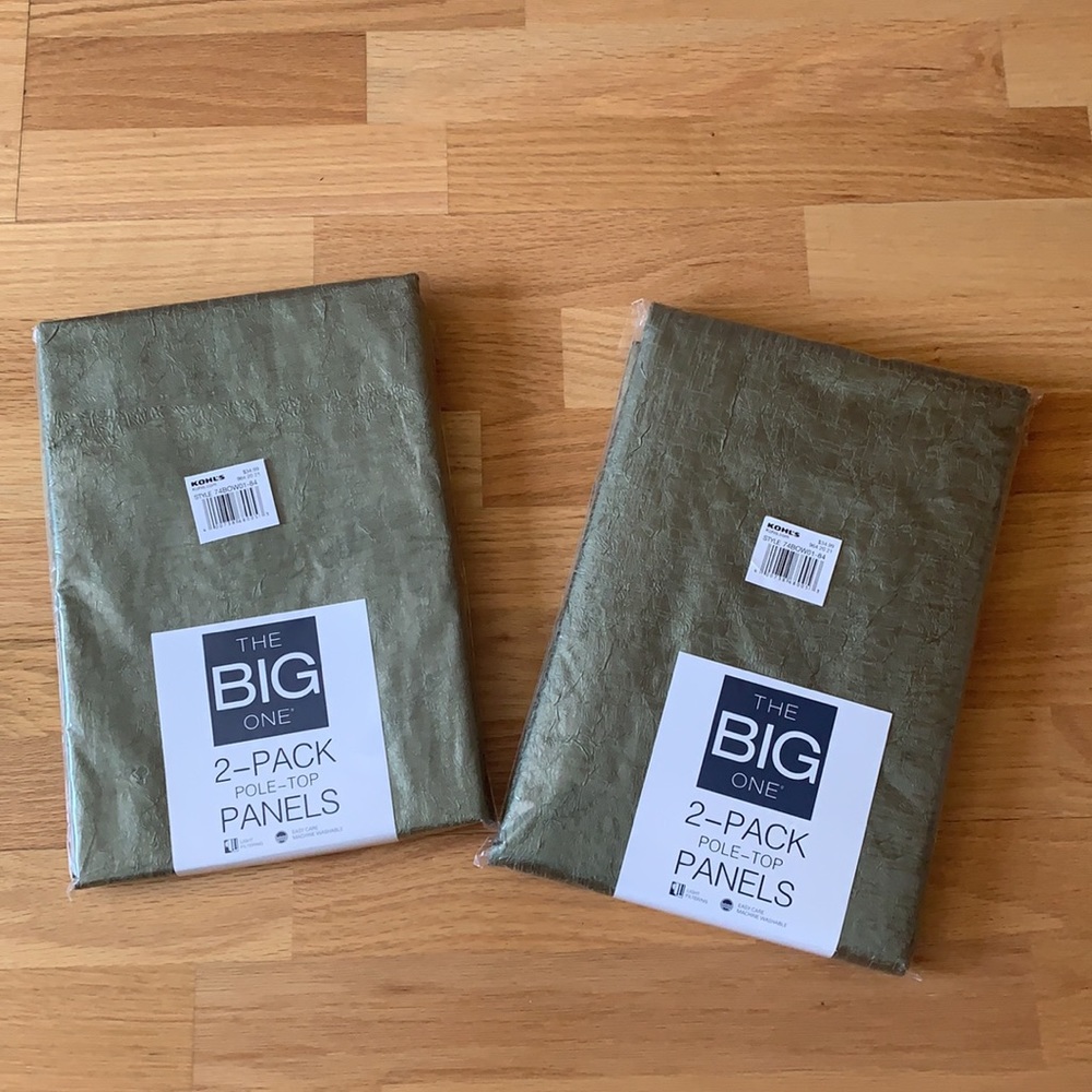 📍FIRM📍4 PCs (2x2 packs) Crushed Poly Window Curtains Pole-top - Picture 3 of 16